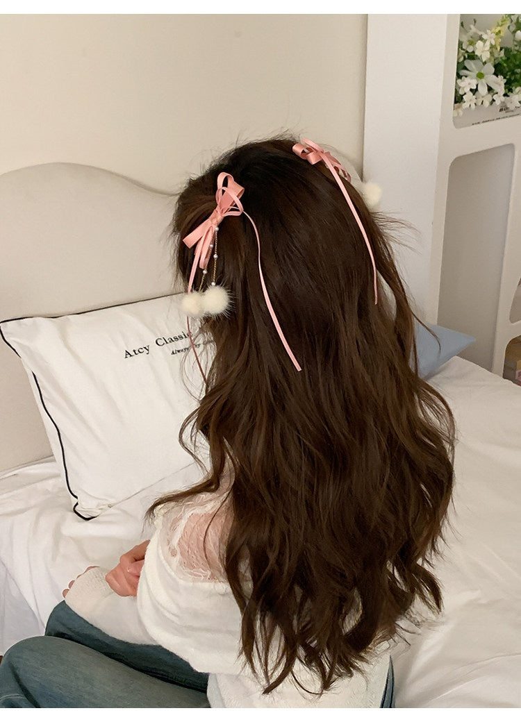 Sweet Style Hair Clip With Red Tassel Pattern, Perfect For New Year Hair Accessories