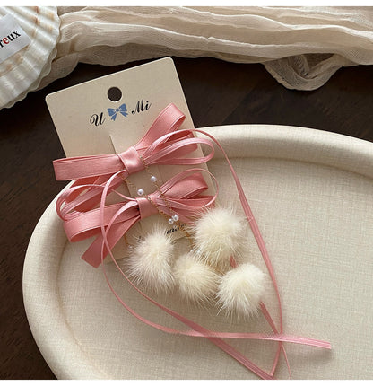 Sweet Style Hair Clip With Red Tassel Pattern, Perfect For New Year Hair Accessories