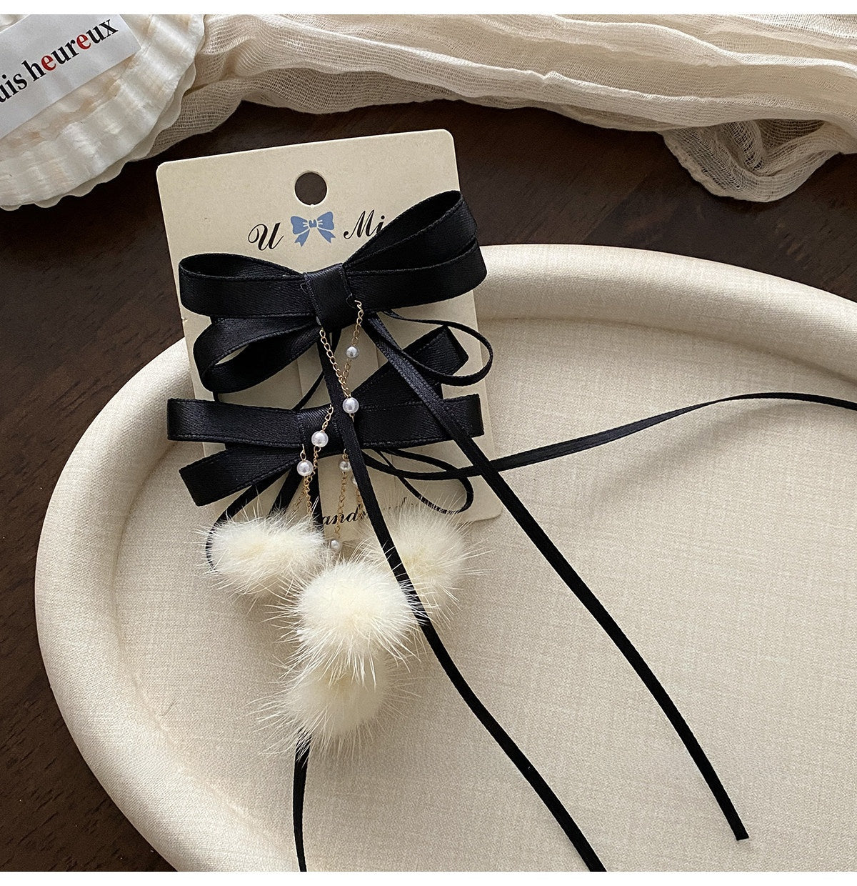Sweet Style Hair Clip With Red Tassel Pattern, Perfect For New Year Hair Accessories