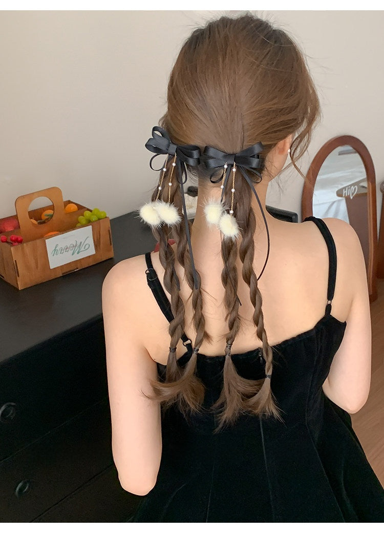 Sweet Style Hair Clip With Red Tassel Pattern, Perfect For New Year Hair Accessories