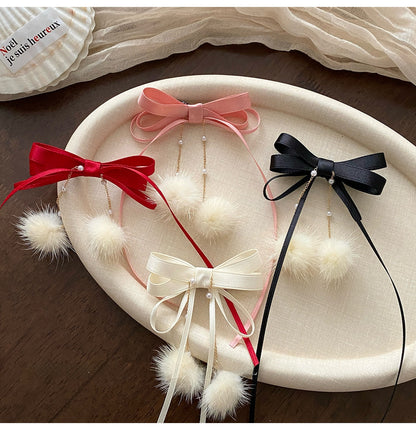 Sweet Style Hair Clip With Red Tassel Pattern, Perfect For New Year Hair Accessories