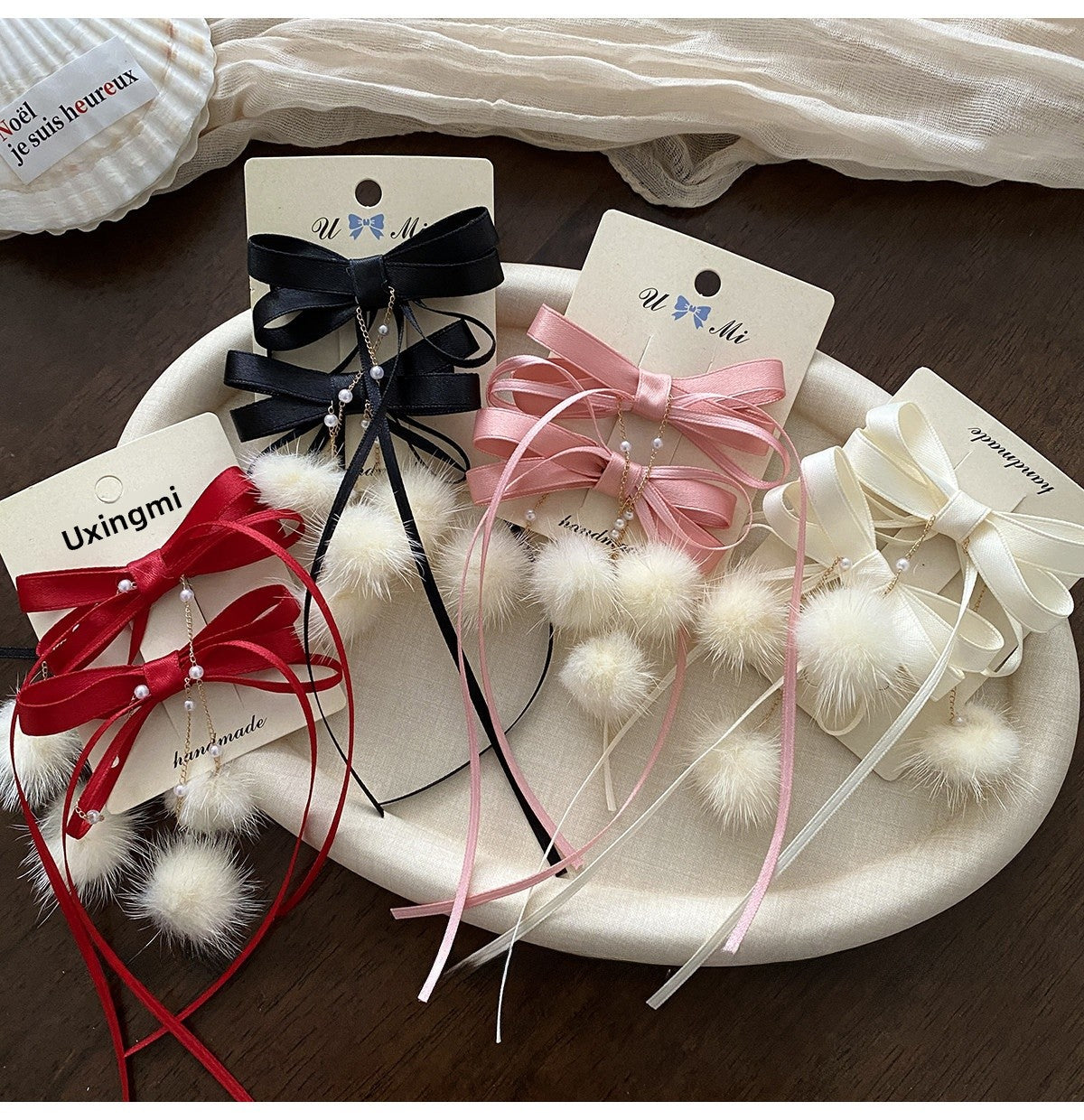Sweet Style Hair Clip With Red Tassel Pattern, Perfect For New Year Hair Accessories