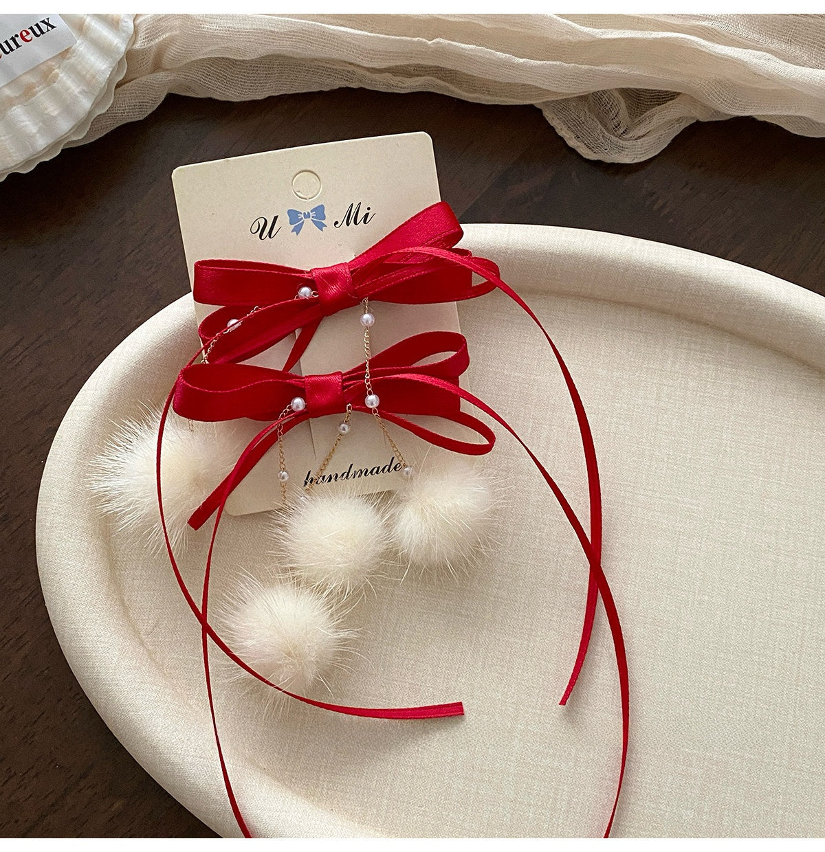 Sweet Style Hair Clip With Red Tassel Pattern, Perfect For New Year Hair Accessories
