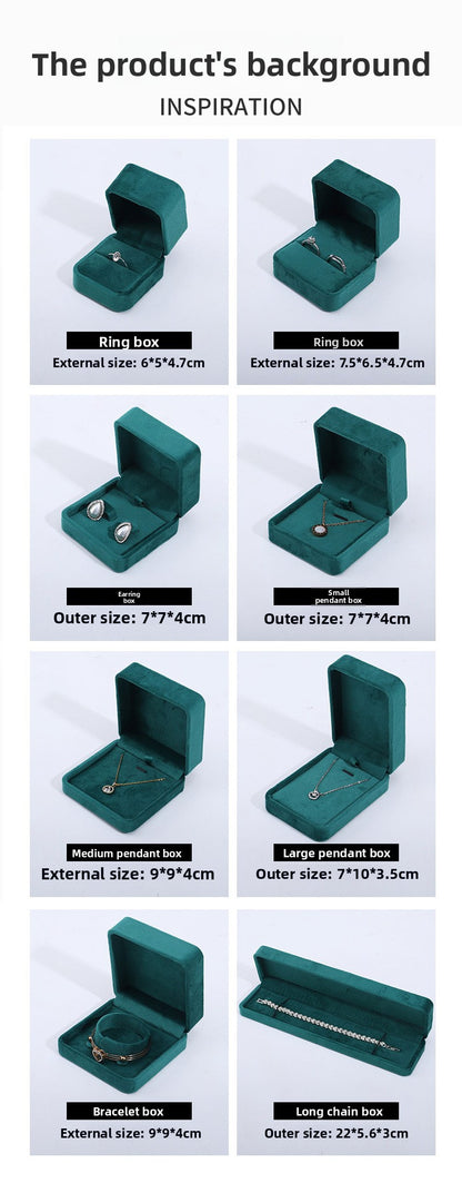 1 Piece Flannel Jewelry Box In Green For Elegant Jewelry Storage And Packaging