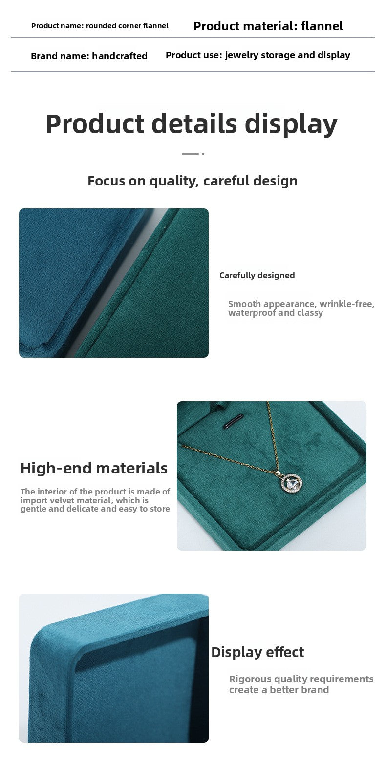 1 Piece Flannel Jewelry Box In Green For Elegant Jewelry Storage And Packaging