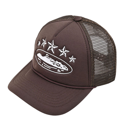 Embroidery Baseball Cap With Curved Brim In Army Green, Cotton Material For Spring & Summer Adults