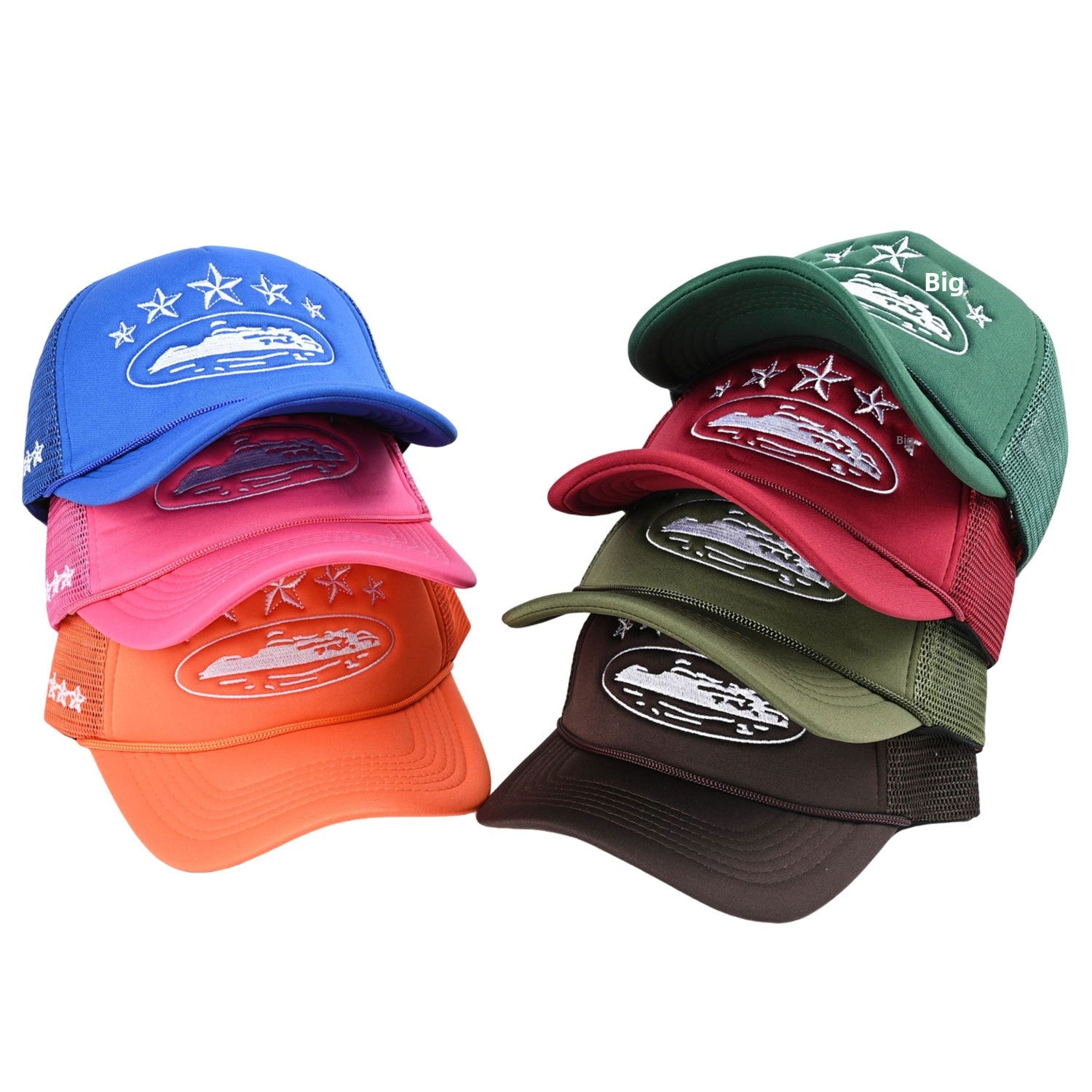 Embroidery Baseball Cap With Curved Brim In Army Green, Cotton Material For Spring & Summer Adults