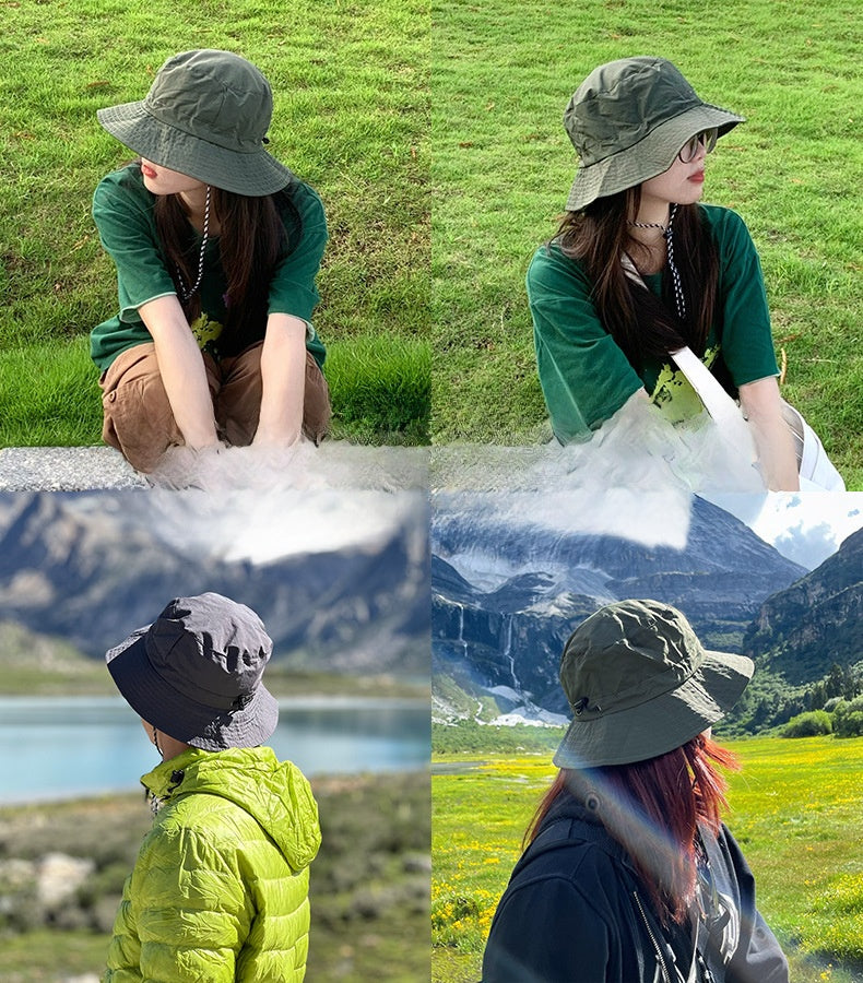 Ruffled Brim Bucket Hat For Adults In Army Green, Made Of Polyester, Perfect For Spring & Summer