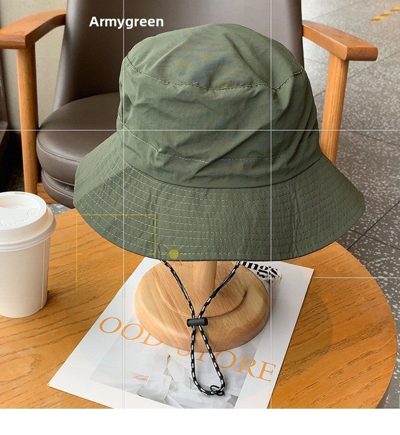 Ruffled Brim Bucket Hat For Adults In Army Green, Made Of Polyester, Perfect For Spring & Summer