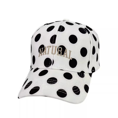 Baseball Cap With Letter Pattern In White, Made Of Cotton, Stylish Hat Accessory