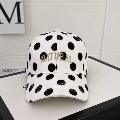 Baseball Cap With Letter Pattern In White, Made Of Cotton, Stylish Hat Accessory