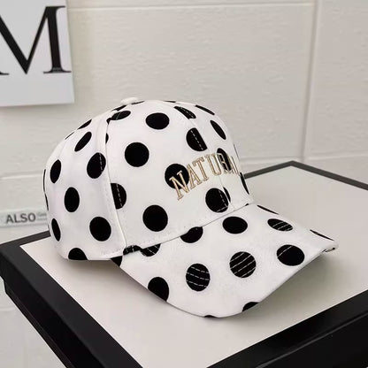 Baseball Cap With Letter Pattern In White, Made Of Cotton, Stylish Hat Accessory