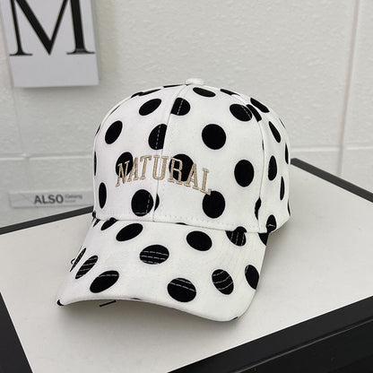 Baseball Cap With Letter Pattern In White, Made Of Cotton, Stylish Hat Accessory
