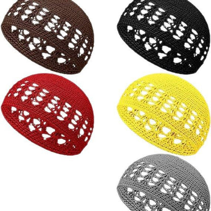 Adults' Wool Cap With Grain Pattern In Coffer Color, Made From Wool Yarn, Suitable As Ethnic Or Religious Headscarf