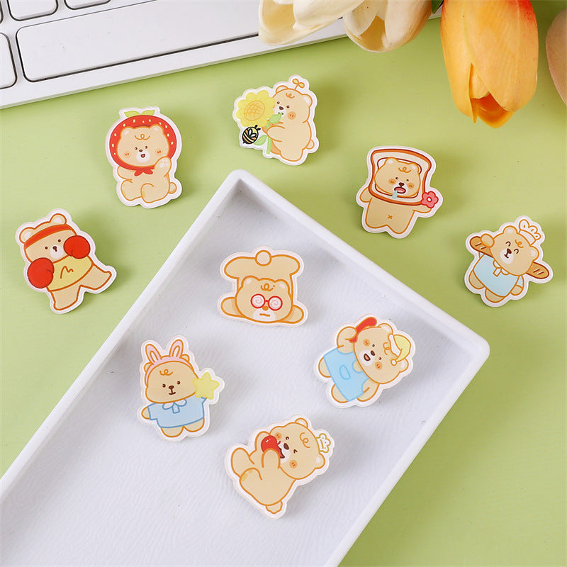 Animal Bear Cartoon Pin Brooches Made Of Acrylic Featuring Cute Design