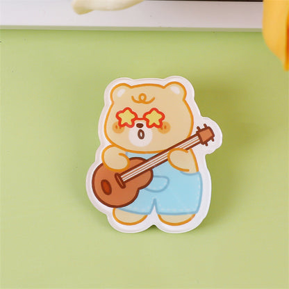 Animal Bear Cartoon Pin Brooches Made Of Acrylic Featuring Cute Design