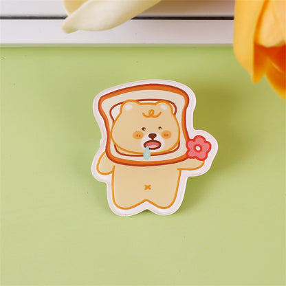 Animal Bear Cartoon Pin Brooches Made Of Acrylic Featuring Cute Design