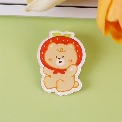 Animal Bear Cartoon Pin Brooches Made Of Acrylic Featuring Cute Design