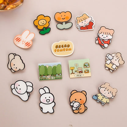 Animal Cartoon Rabbit Pin Brooch In Acrylic Material, Stylish And Lightweight Accessory