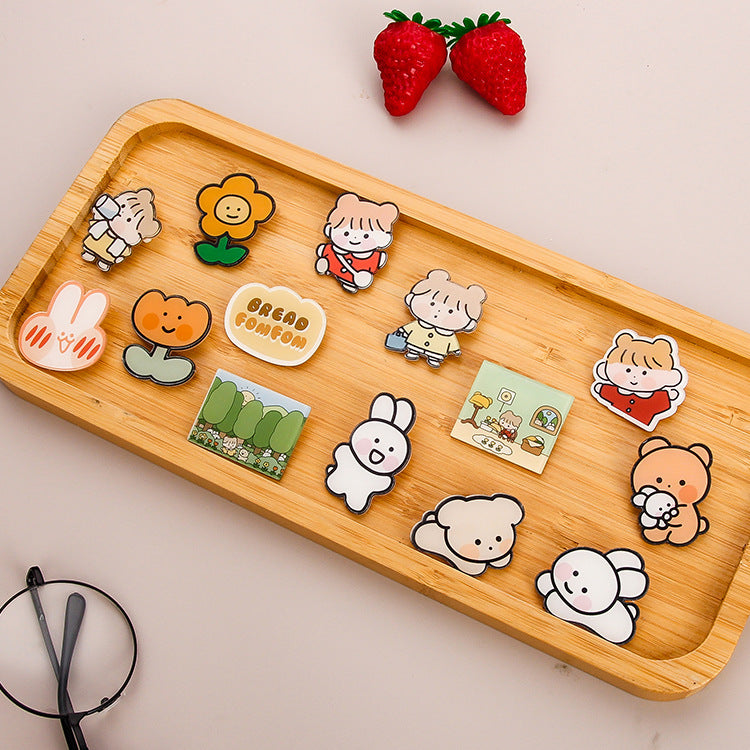 Animal Cartoon Rabbit Pin Brooch In Acrylic Material, Stylish And Lightweight Accessory
