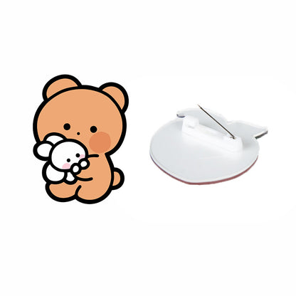 Animal Cartoon Rabbit Pin Brooch In Acrylic Material, Stylish And Lightweight Accessory