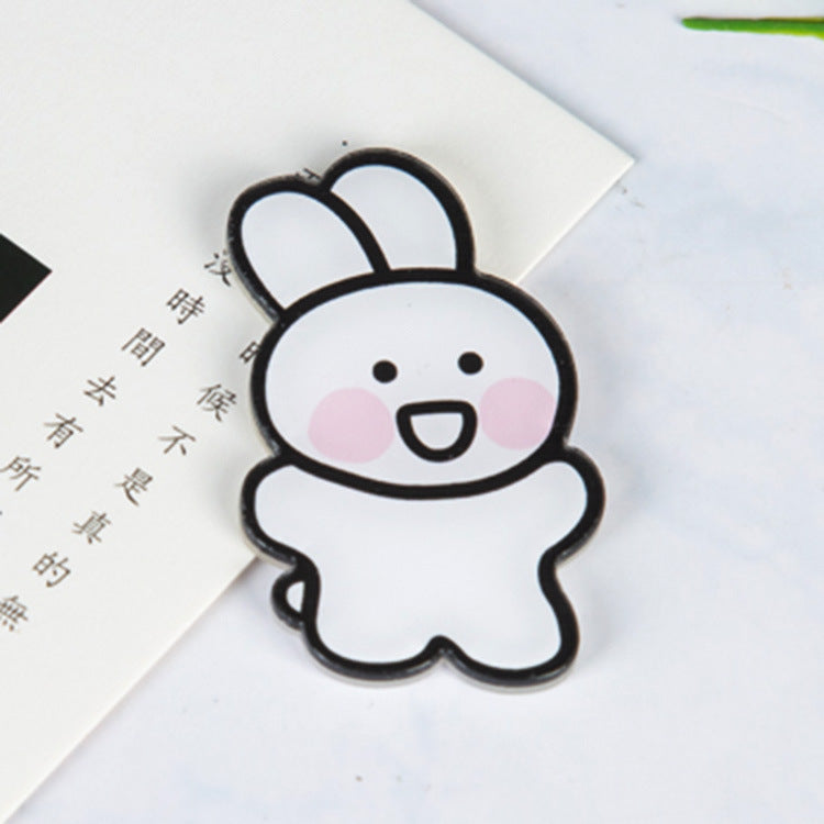 Animal Cartoon Rabbit Pin Brooch In Acrylic Material, Stylish And Lightweight Accessory