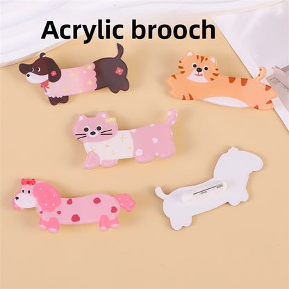 Animal Pattern Acrylic Dog Pin Brooch, Stylish And Durable Jewelry Accessory