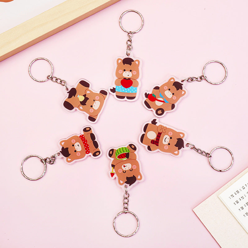 Anime Horse Cartoon Character Keychain Made Of Durable Acrylic Material