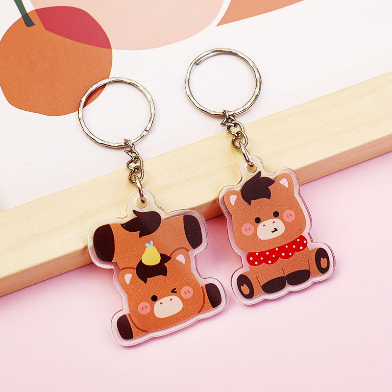 Anime Horse Cartoon Character Keychain Made Of Durable Acrylic Material