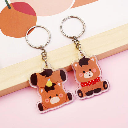 Anime Horse Cartoon Character Keychain Made Of Durable Acrylic Material