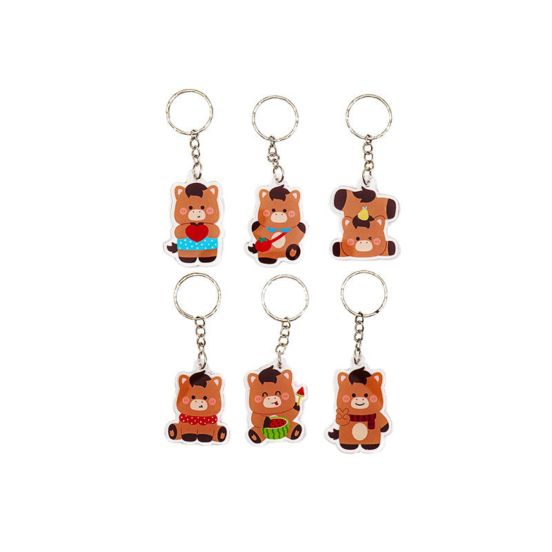 Anime Horse Cartoon Character Keychain Made Of Durable Acrylic Material