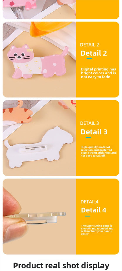 Animal Pattern Acrylic Dog Pin Brooch, Stylish And Durable Jewelry Accessory