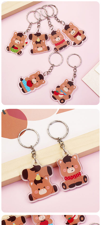 Anime Horse Cartoon Character Keychain Made Of Durable Acrylic Material