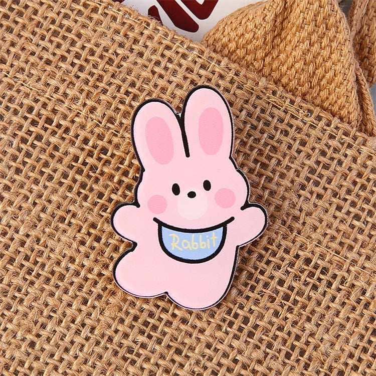 Cartoon Animal Bear Pin Brooch Made Of Acrylic, Featuring A Cute And Colorful Design