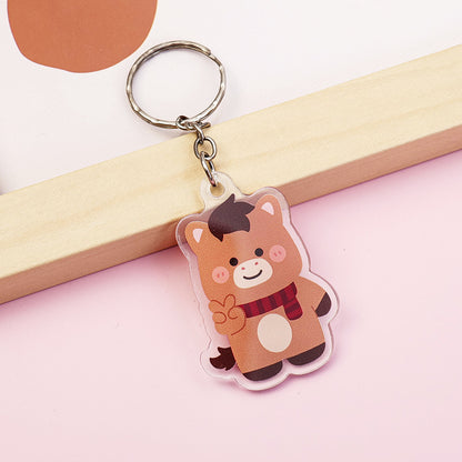 Anime Horse Cartoon Character Keychain Made Of Durable Acrylic Material