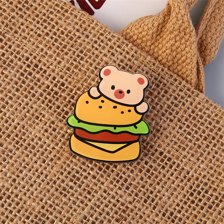 Cartoon Animal Bear Pin Brooch Made Of Acrylic, Featuring A Cute And Colorful Design
