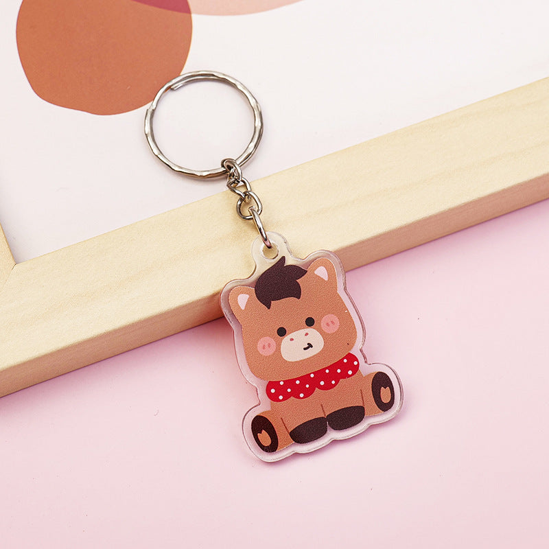 Anime Horse Cartoon Character Keychain Made Of Durable Acrylic Material