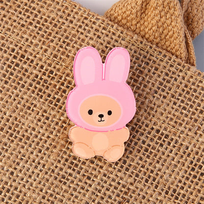 Cartoon Animal Bear Pin Brooch Made Of Acrylic, Featuring A Cute And Colorful Design