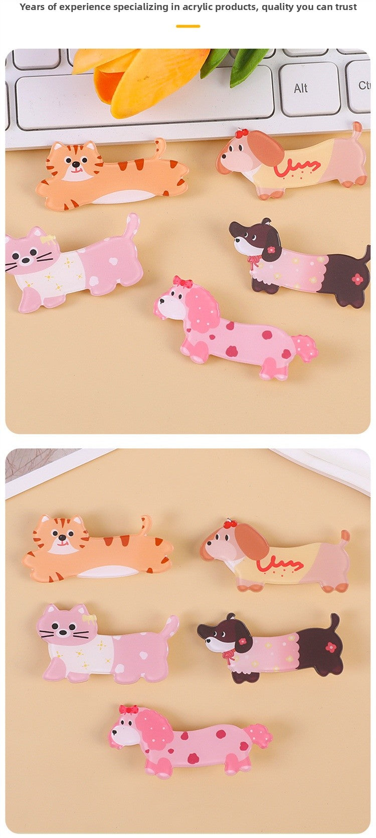 Animal Pattern Acrylic Dog Pin Brooch, Stylish And Durable Jewelry Accessory