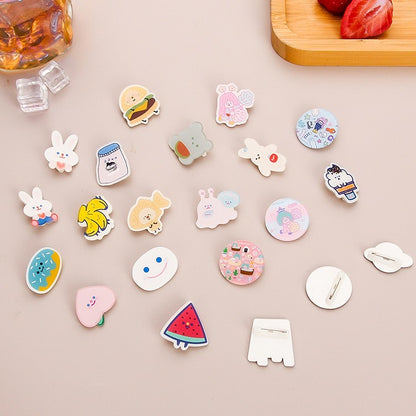 Cartoon Pin Brooches Made Of Acrylic Featuring Playful Designs For Stylish Accessories