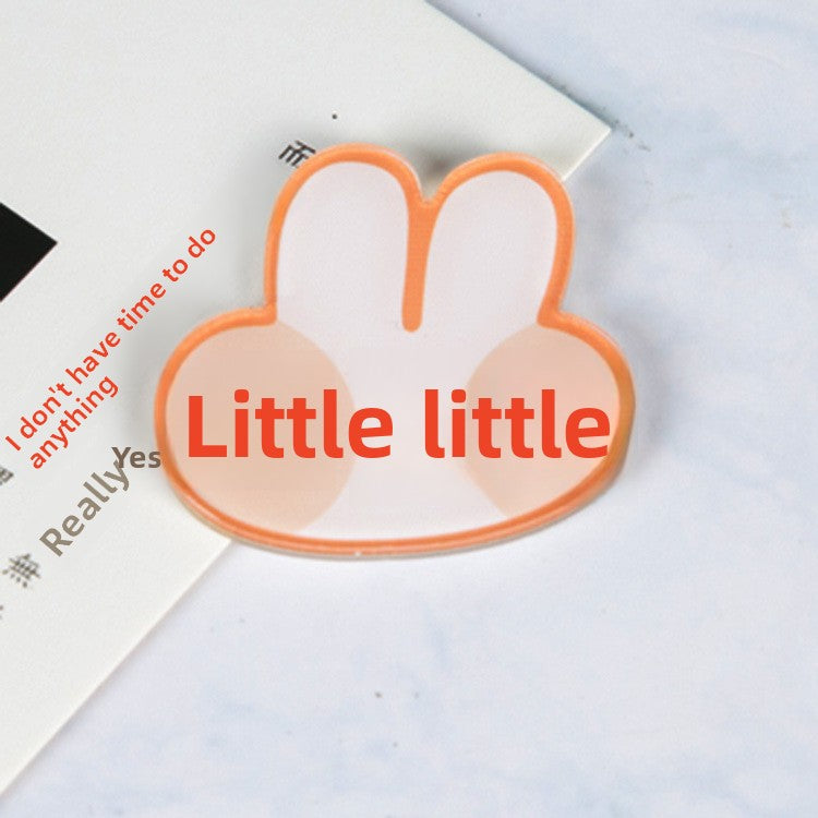 Animal Cartoon Rabbit Pin Brooch In Acrylic Material, Stylish And Lightweight Accessory