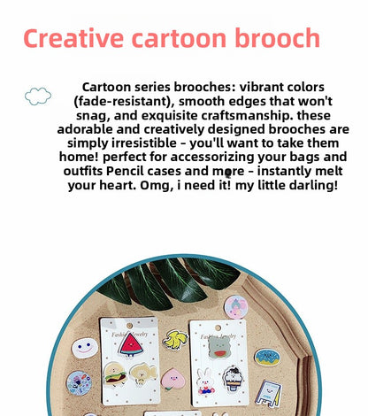 Cartoon Pin Brooches Made Of Acrylic Featuring Playful Designs For Stylish Accessories