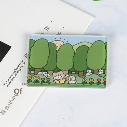 Animal Cartoon Rabbit Pin Brooch In Acrylic Material, Stylish And Lightweight Accessory
