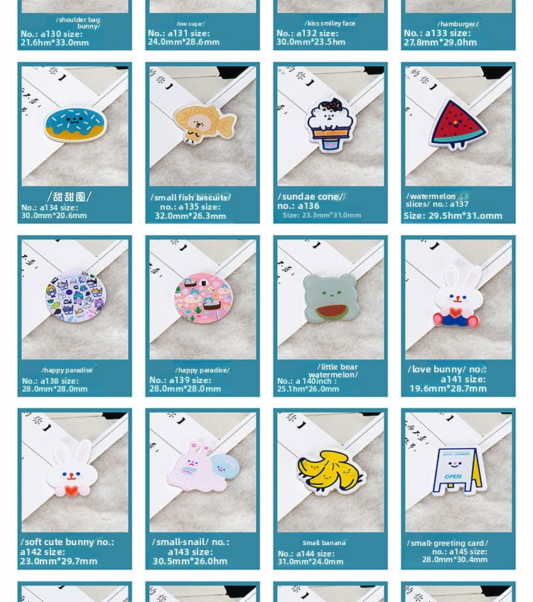 Cartoon Pin Brooches Made Of Acrylic Featuring Playful Designs For Stylish Accessories