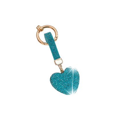 Heart Shape Keychain With Pink Rhinestone Design, Stylish Keychain Accessory For Everyday Use