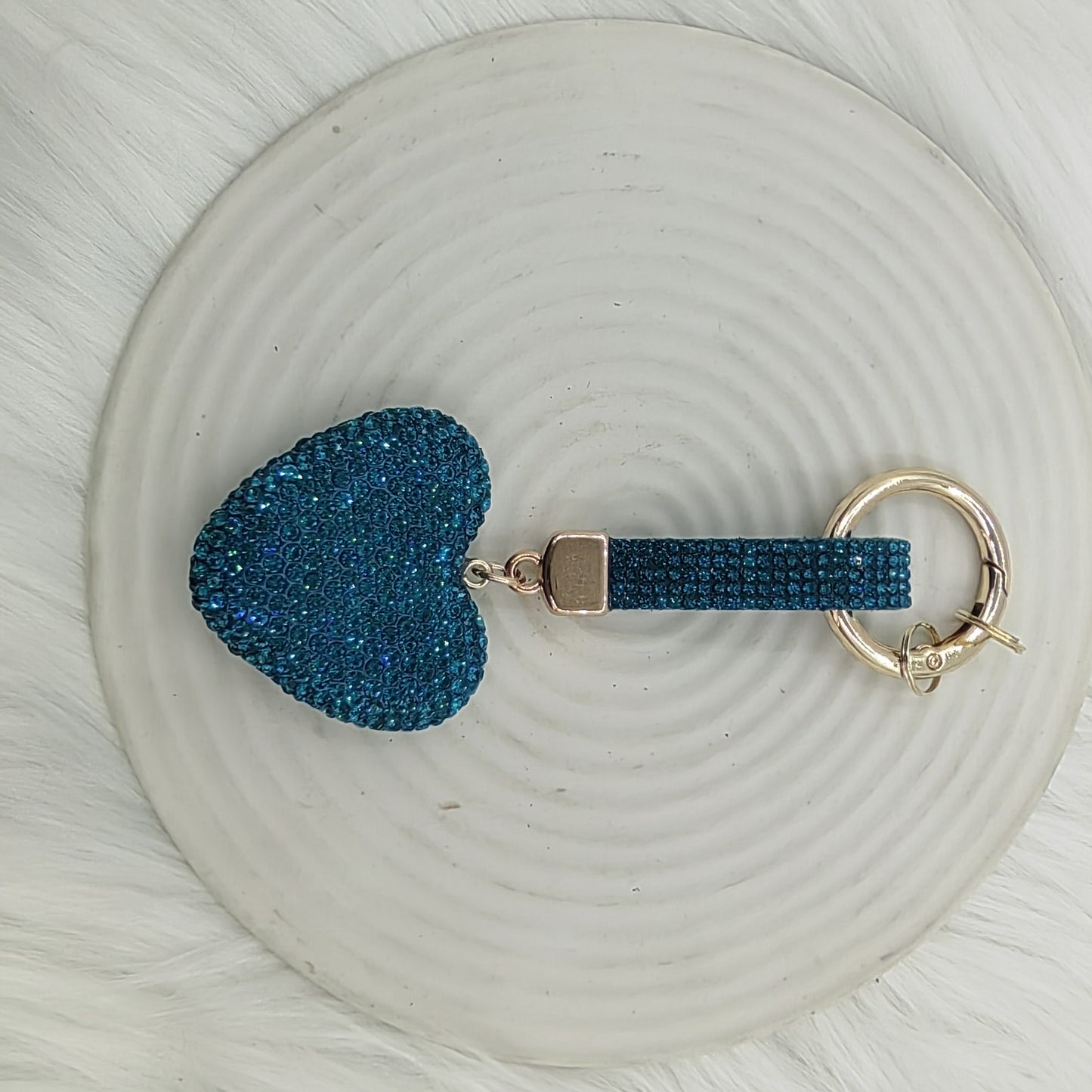Heart Shape Keychain With Pink Rhinestone Design, Stylish Keychain Accessory For Everyday Use