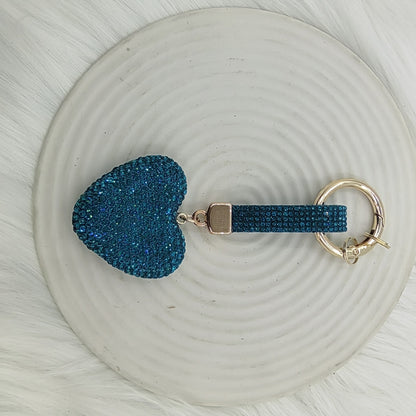 Heart Shape Keychain With Pink Rhinestone Design, Stylish Keychain Accessory For Everyday Use