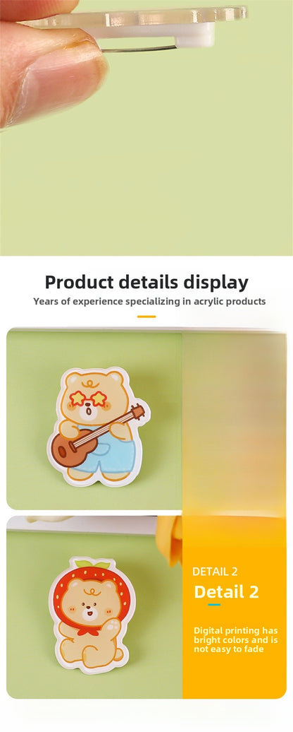 Animal Bear Cartoon Pin Brooches Made Of Acrylic Featuring Cute Design