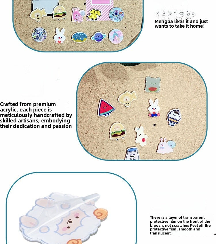 Cartoon Pin Brooches Made Of Acrylic Featuring Playful Designs For Stylish Accessories