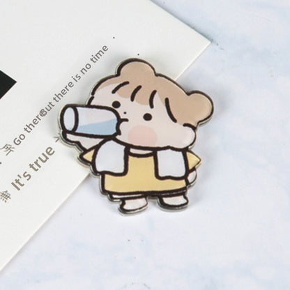 Animal Cartoon Rabbit Pin Brooch In Acrylic Material, Stylish And Lightweight Accessory